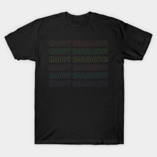 Happy Holidays Word Repeat Christmas Lights T-Shirt